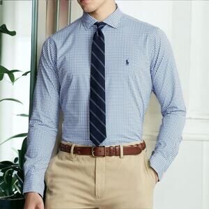 Ralph Lauren Polo RRL Classic Fit Twill Shirt Blue Plaid MENS 2XL Fast Ship NEW